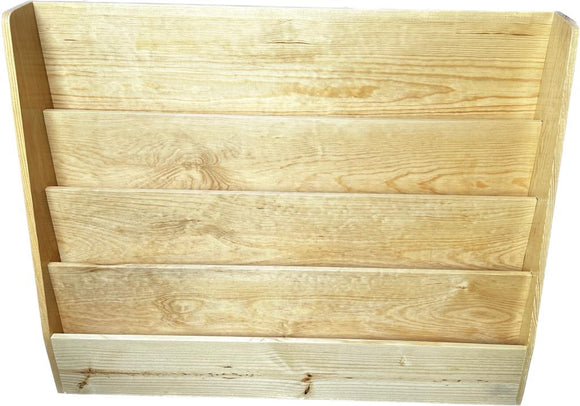 Revistero Móvil para Niños Madera Maciza 4 Niveles, con Ruedas