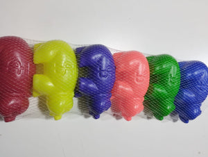 Puerquitos de plastico para alcancia colores surtidos red c/6