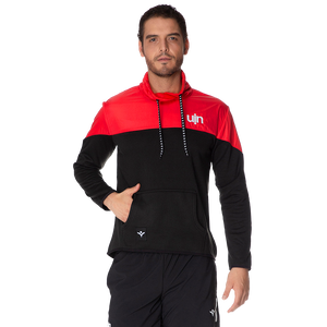 Sudadera UIN Hombre. UINSU-087-FSC Negro/rojo Talla L