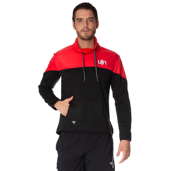 Sudadera UIN Hombre. UINSU-087-FSC Negro/rojo Talla L