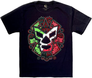 Playera plus luchador Wagner tricolor, pedrería Lucha libre