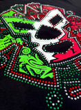 Playera plus luchador Wagner tricolor, pedrería Lucha libre
