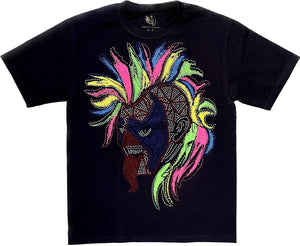 Playera plus luchador Psyco, pedrería Lucha Libre