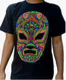 Playera mascara luchador Neón, manga corta