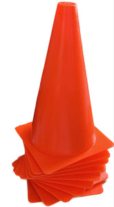Set de 12 Cono naranja de plástico 23 cm